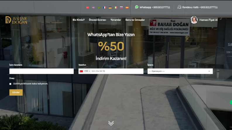 Diş Kliniği OnePage Tasarımı