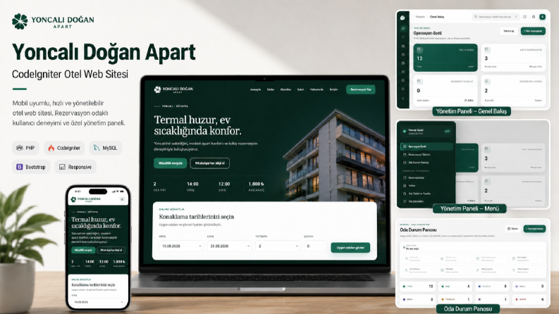Yoncalı Doğan Apart – CodeIgniter Otel Web Sitesi