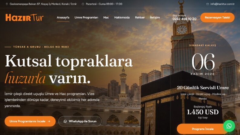 Hazır Tur | Umre ve Hac Programları Web Sitesi