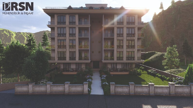 Apartman Cephe Tasarımı ve DRSN İnşaat için Poster