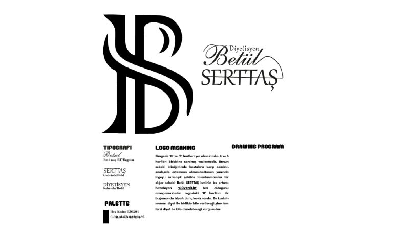 Diyetisyen Betül Serttaş kreatif logo tasarımı