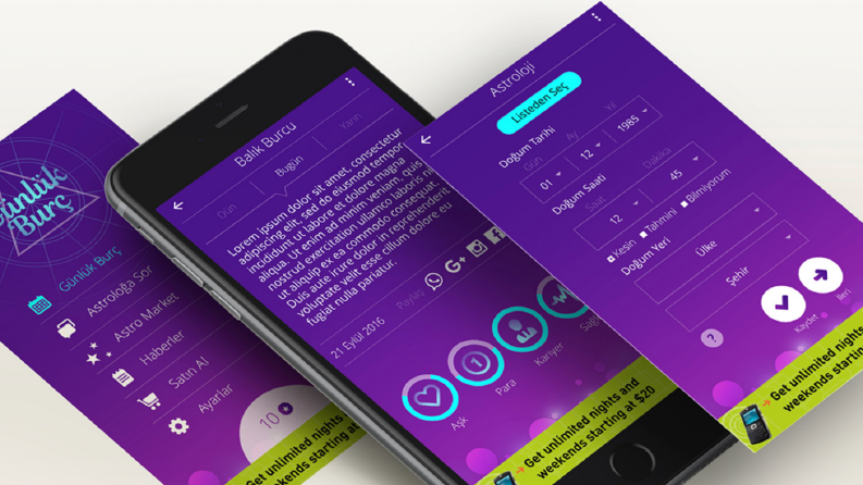 Günlük Burç App Arayüz Tasarımı