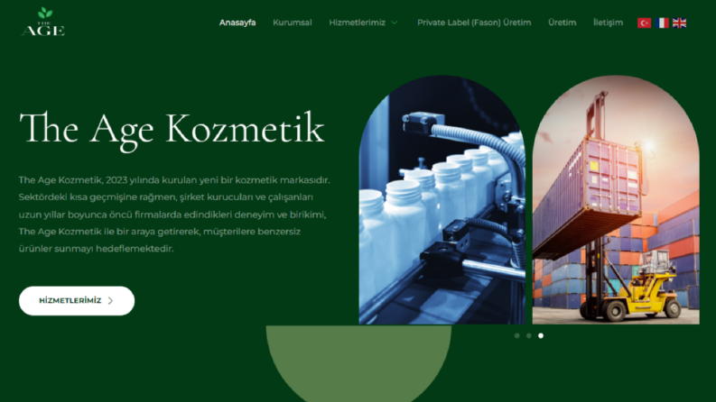 The Age Kozmetik Kurumsal Web Sayfası