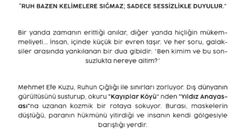 Arka Kapak Yazısı