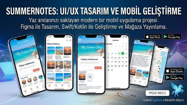 SummerNotes: Modern Mobil Uygulama Geliştirme & UI/UX