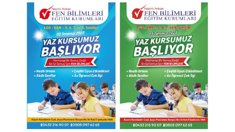Nazmi Arıkan Fen Bilimleri Dersanesi El İlanı Tasarımı