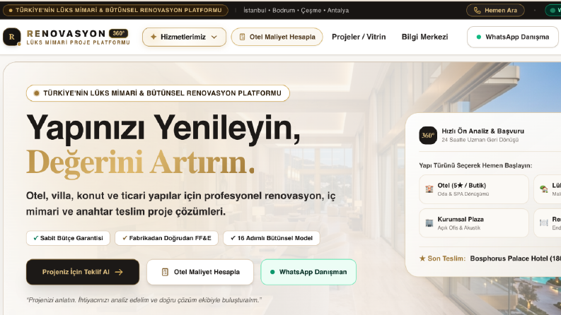 Lüks Mimari & Bütünsel Renovasyon Platformu