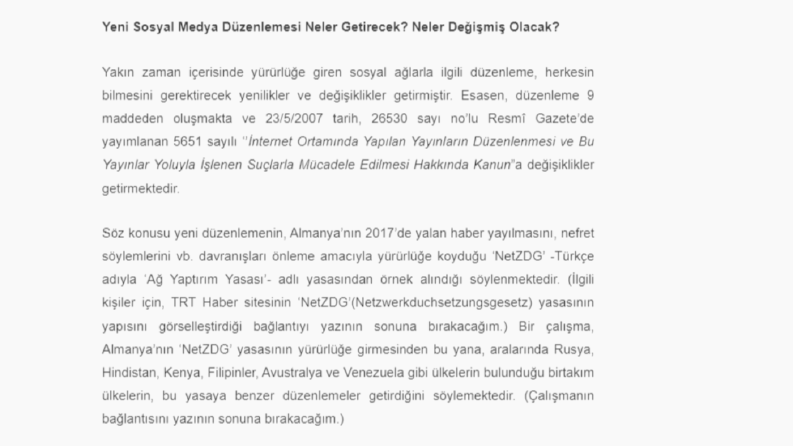 Yeni sosyal medya düzenlemesinin getirdikleri 