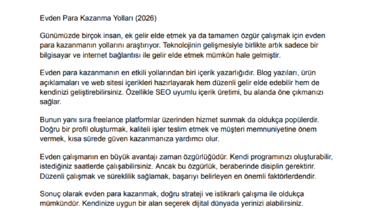 Evden Para Kazanma – Örnek Blog Yazısı