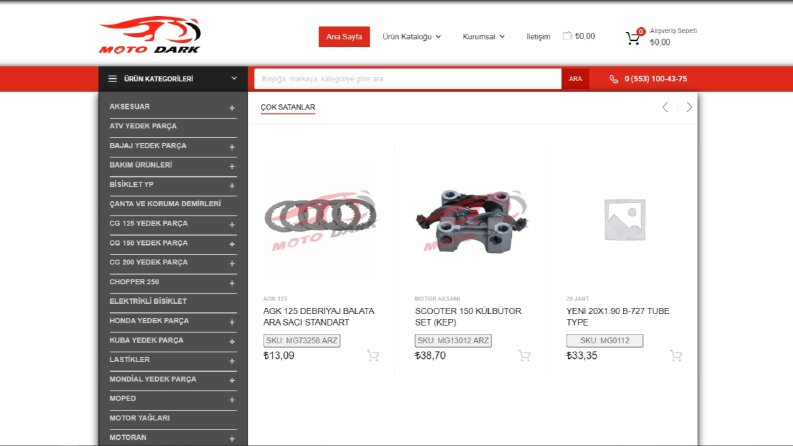 Motodark E-Ticaret Sitesi