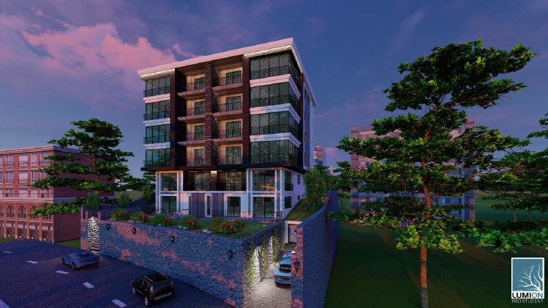 3 boyutlu apartman cephe tasarımı