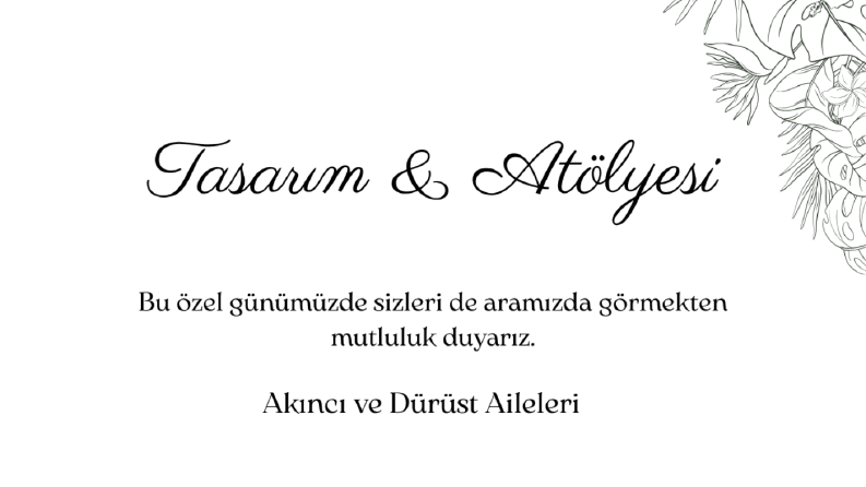DAVETİYE TASARIMI ÖRNEK ÇALIŞMA