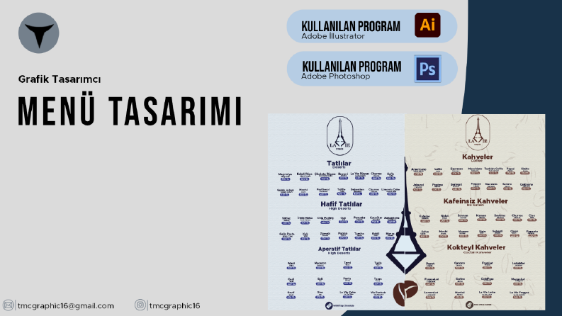Menü Tasarımı + Logo Tasarımı