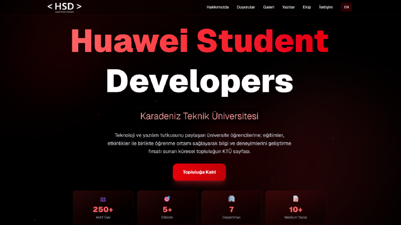 Huawei Student Developers KTÜ Web Sitesi