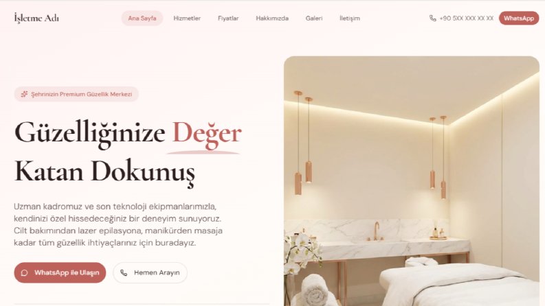 Güzellik Merkezi Web Sitesi | Premium Tasarım