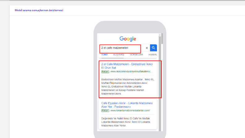 Adwords 1nci Sırada Gösterim
