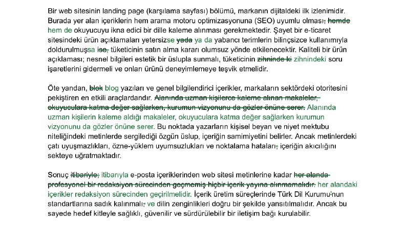 Örnek Redaksiyon ve Metin Düzenleme Çalışması