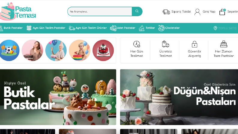 Pastane Site Tasarımı - Anahtar Teslim E-ticaret Sitesi