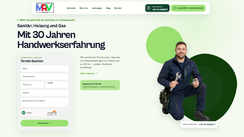 MRV Haustechnik Kurumsal Web Sitesi