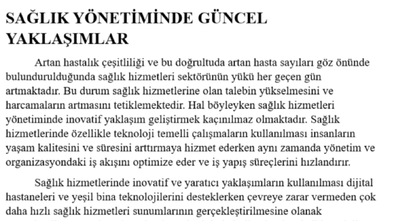 Sağlık Yönetiminde Güncel Yaklaşımlar 
