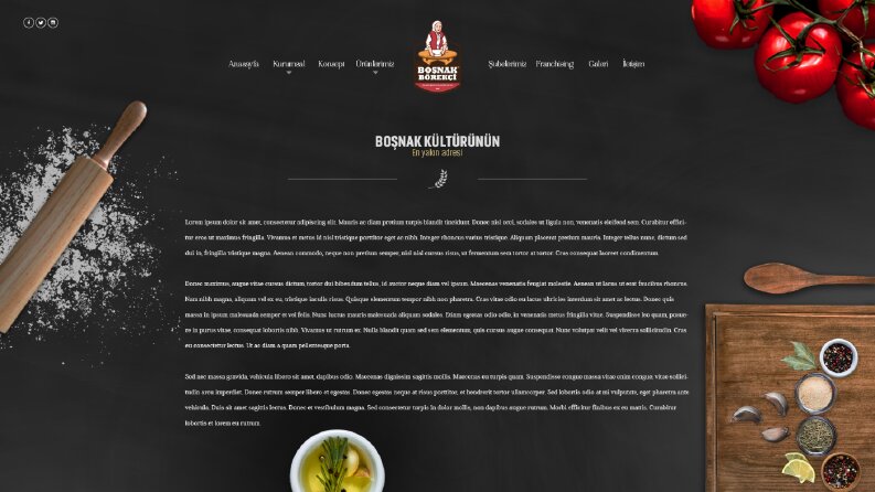 Boşnak Börekçi Re-Build Web Design UI