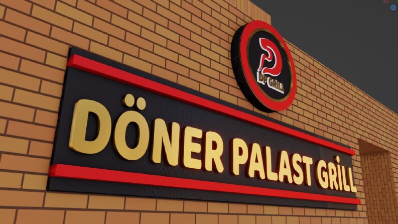 Dp grill logo ve 3D reklam çalışması