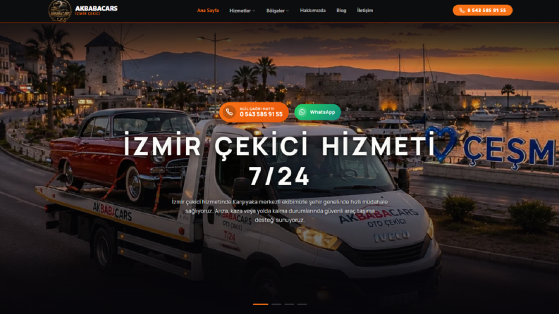 Akbabacars İzmir Çekici Web Sitesi Tasarımı