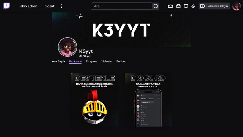 K3yyt Twitch Panel ve Profil Tasarımı