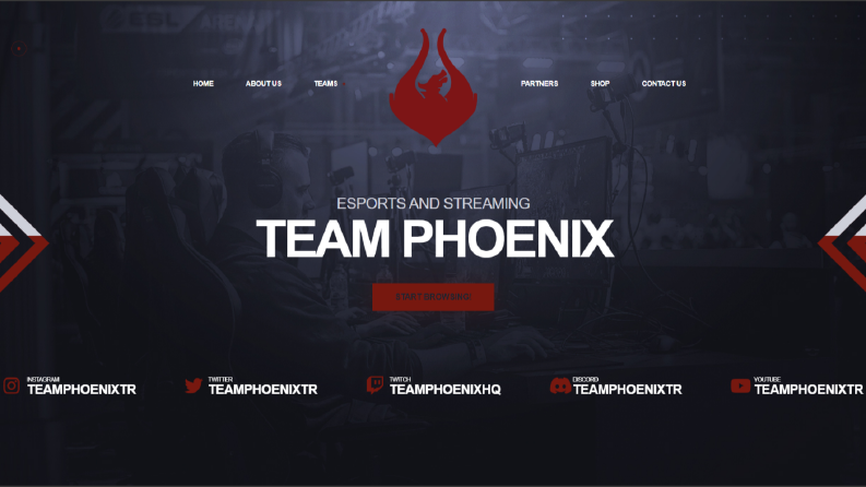 Phoenixx Gaming - E-spor takımları tanıtım sitesi