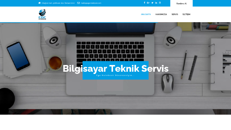 Ege Notebook - Bilgisayar Onarım Hizmeti - Web Sitesi