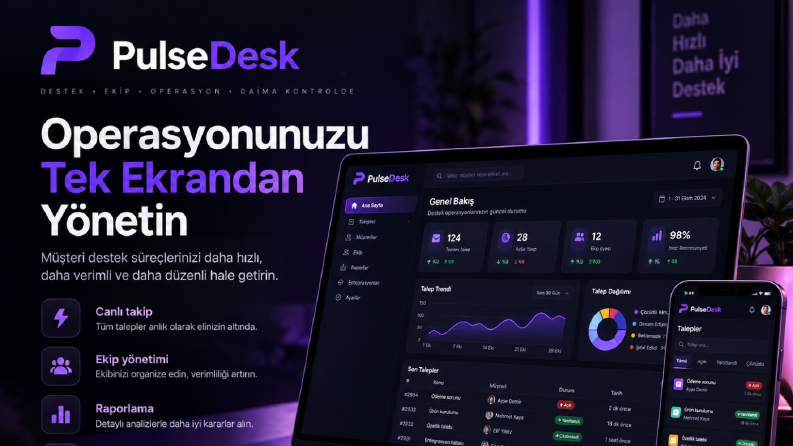 PulseDesk – Gerçek Zamanlı Destek ve Operasyon Yönetim Panel