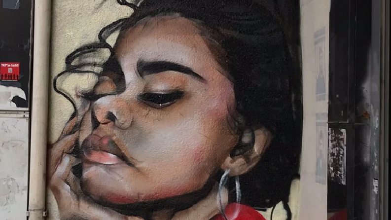 Graffiti portre çalışması 