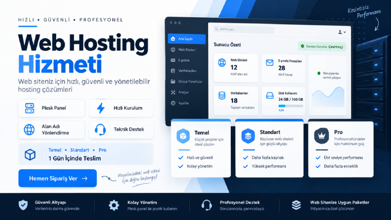 Profesyonel Plesk Web Hosting ve Site Yayına Alma