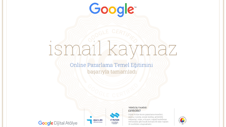 Google Sertifikalı Yazılımcıyım.
