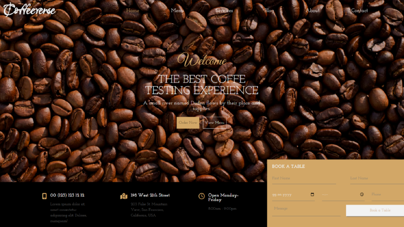 Coffe Shop Website