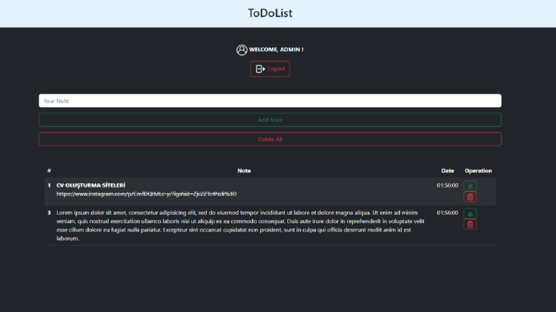 Basit Bir Bootstrap Destekli Todo