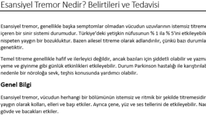 Esansiyel Tremor Nedir? Belirtileri ve Tedavisi