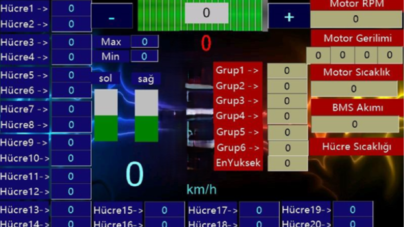 Elektrikli araç kontrol sistemi (STM32+HMI uygulaması)