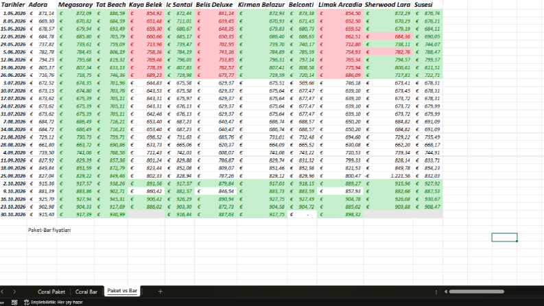 Web Veri Toplama ve Excel Düzenleme Çalışmaları