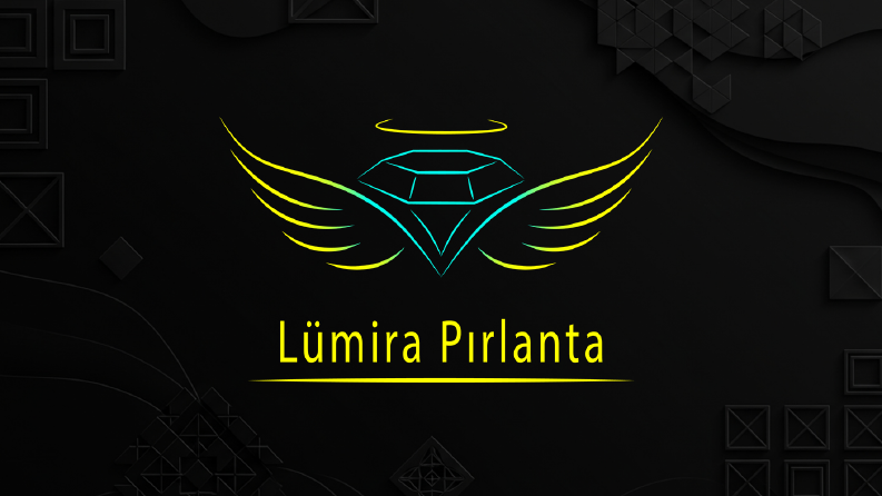 Minimalist Elmas ve Melek Kanatları Logosu