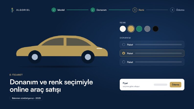 Donanım ve renk seçimiyle online araç satışı