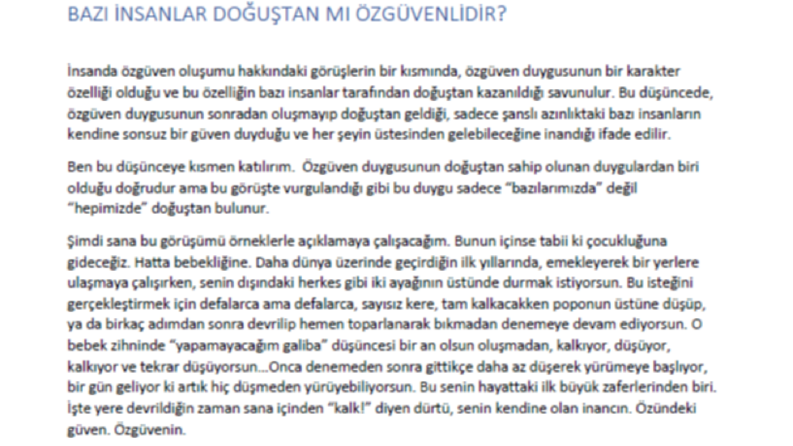 B.Abayhan ~ Blog : Özgüven