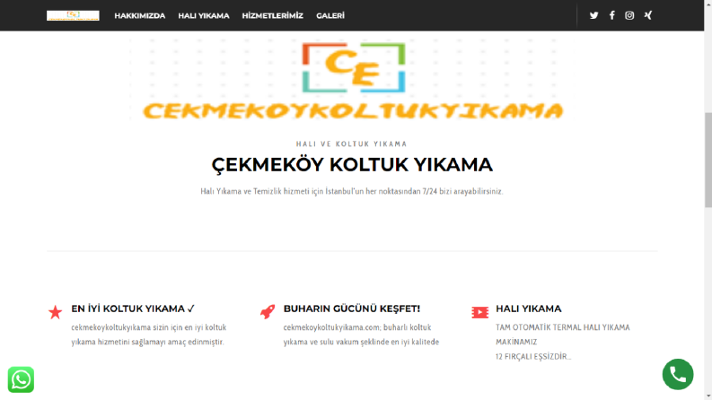 Çekmeköy Koltuk Yıkama firması Web Site Tasarımı