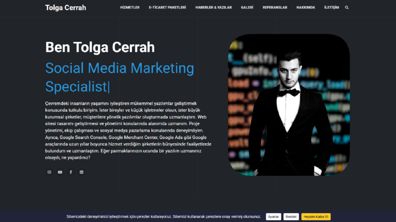 Portfolio Web Sitesi Çalışması TOLGACERRAH.COM