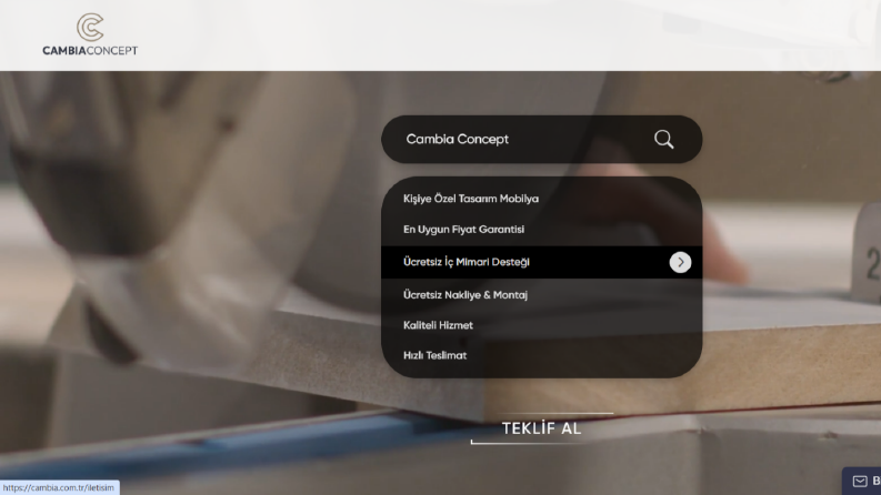 Cambia Concenpt - Mobilya - Website Tasarımı