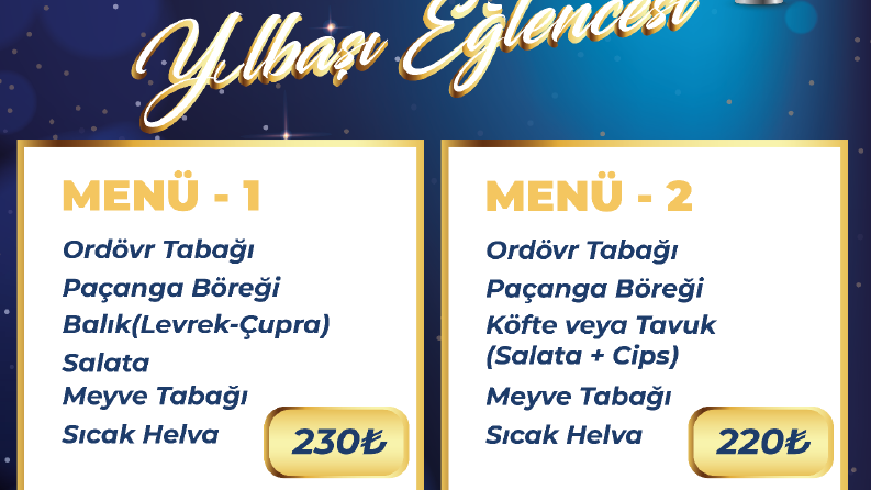 Yılbaşı için menü tasarımı