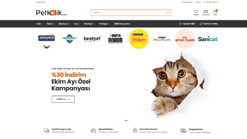 Petkolik çoklu mağaza sistemi pazaryeri