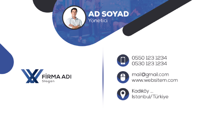 Kartvizit Tasarımı 1 (Mavi)
