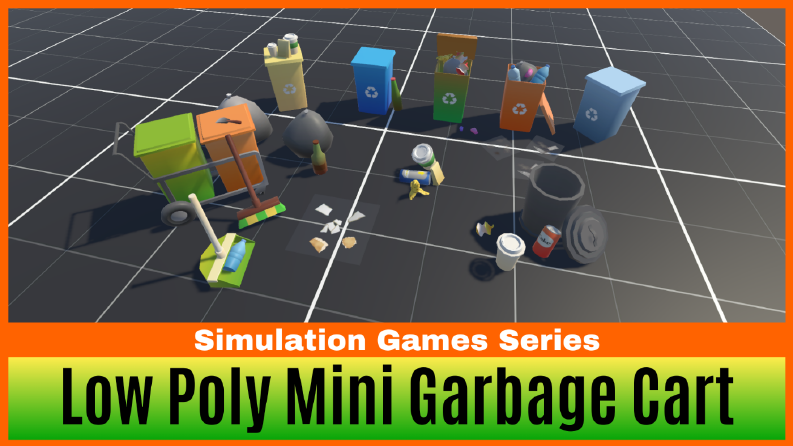 Low Poly Mini Garbage Cart