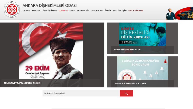 Ankara Diş Hekimleri Odası Web Sitesi